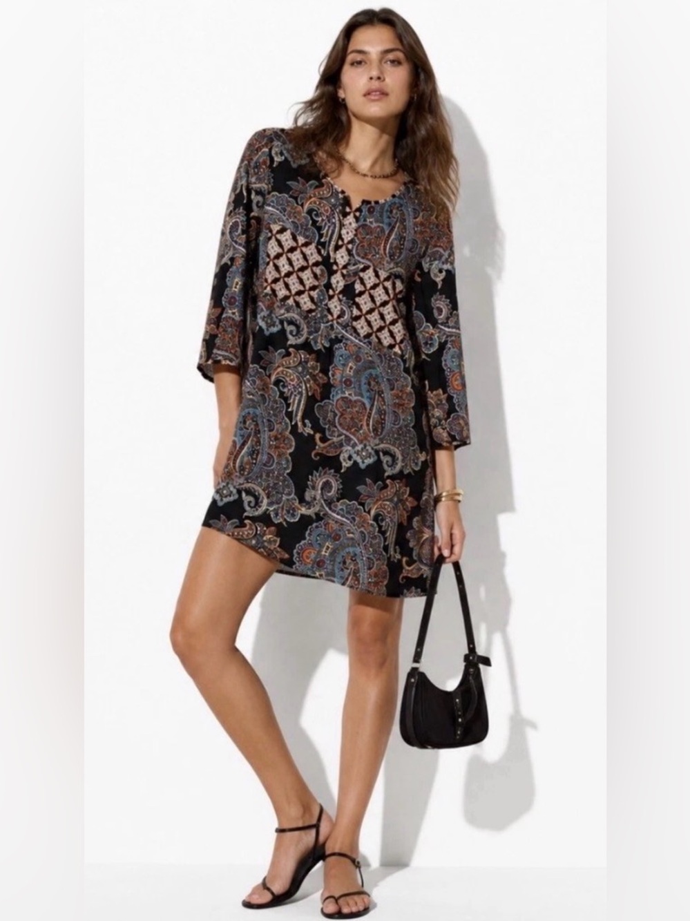 Fig&Flower Anthropologie Paisley Print Dress